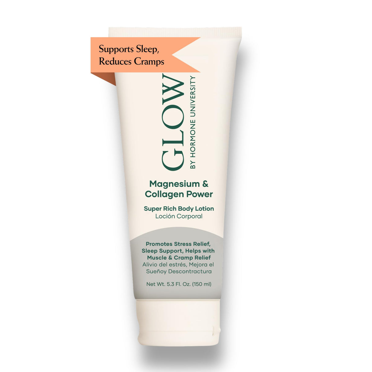 Glow by Hormone University - Magnesium Lotion with Collagen - Magnesium Cream - Bedtime Routine Sleep Lotion - The Highest Concentration of Genuine Zechstein Magnesium Chloride (Pack of 1) Glow BotanicaBuy Supplements Australia