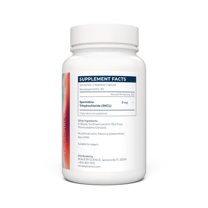 Renue By Science Spermidine Supplements | Liposomal Spermidine Supplements for Women and Men | 90 Capsules - 8mg Spermidine per Serving | Non-GMO & Allergen Free | Made in The USA Third-Party Tested Renue By ScienceBuy Supplements Australia