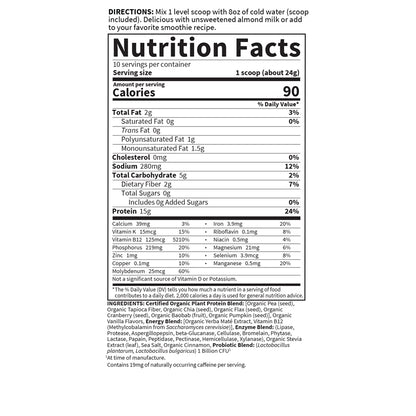 Garden of Life Organic Plant Protein Smooth Energy Powder, 10 Servings - Vegan, Grain Garden of LifeBuy Supplements Australia