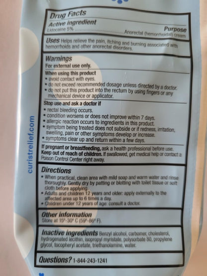 Curist 5% Lidocaine Numbing Cream - 6 oz (170 g) XL Tube - Soothing Numbing Cream for Temporary Discomfort, Itching, and Burning from Hemorrhoids Lidocaine 5% (1 Pack - 6 oz Tube) Curist buy supplements Au