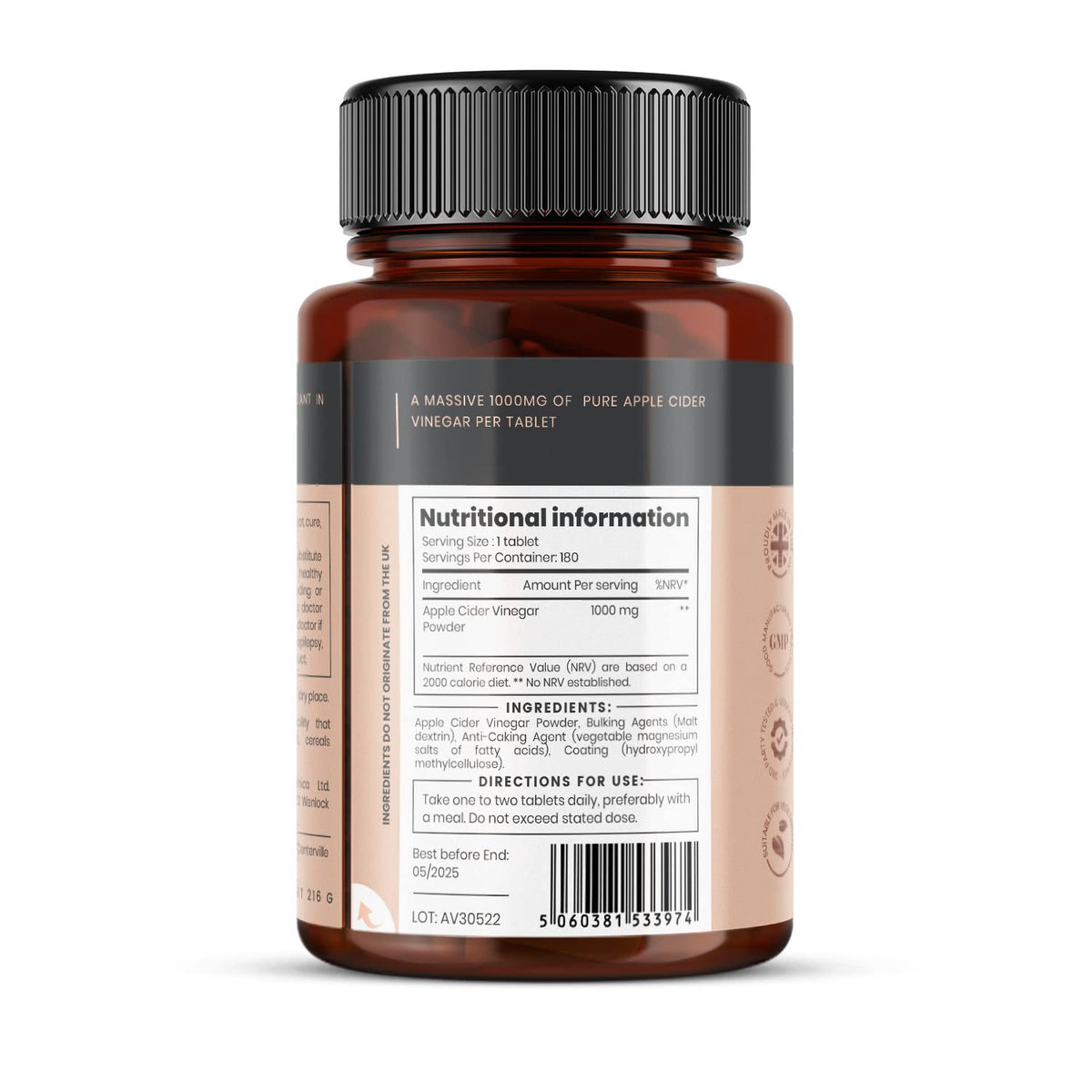 Double Strength Apple Cider Vinegar 1000mg x 180 Tablets (6 Months Supply) pureclinicaBuy Supplements Australia