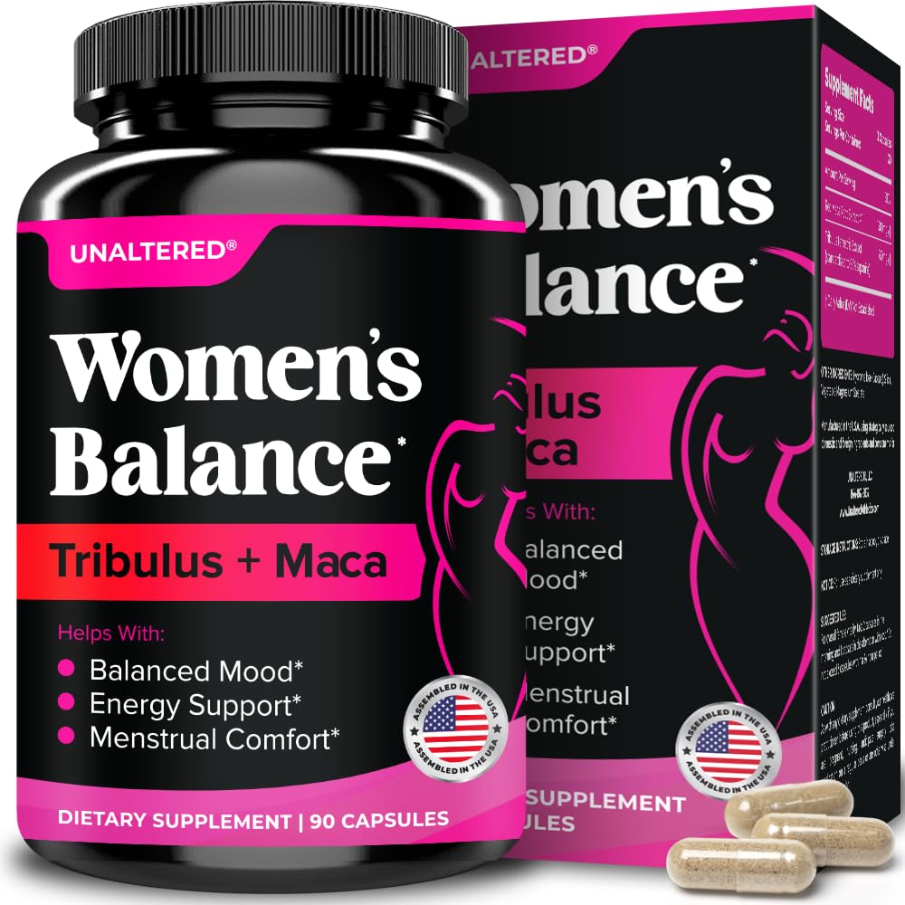 UNALTERED Hormone Balance & Mood Support for Women - Naturally Supports Hormonal Balance & Energy with Tribulus Terrestris & Red Maca Root Extract - Dietary Supplement - 90 Vegan Capsules UNALTEREDBuy Supplements Australia