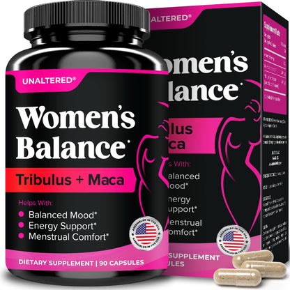 UNALTERED Hormone Balance & Mood Support for Women - Naturally Supports Hormonal Balance & Energy with Tribulus Terrestris & Red Maca Root Extract - Dietary Supplement - 90 Vegan Capsules UNALTEREDBuy Supplements Australia