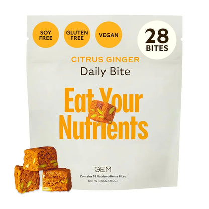 GEM Daily Bite for Women & Men, with 20+ Vitamins, Minerals & Superfoods Like Zinc, Vitamin D, B-Complex, K, Turmeric, Fiber & Prebiotics GEM