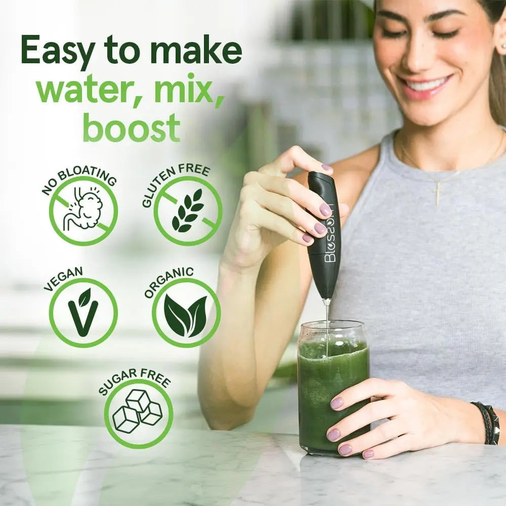 Blossom SuperGreens Probiotics – Digestive Enzymes with Pre/ProBiotics for Bloating Relief – 30+ SuperGreens & SuperReds to Boost Energy –Organic, Gluten-Free, No Fiber, 0g Sugar (Lemon Citrus) BRANIA buy supplements Au