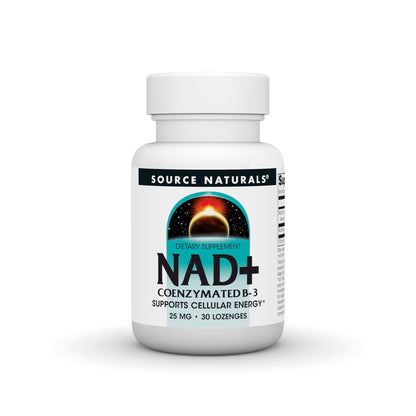 Source Naturals NAD+, Coenzymated B-3, Supports Cellular Energy*, 25 mg - 30 Lozenges Source NaturalsBuy Supplements Australia