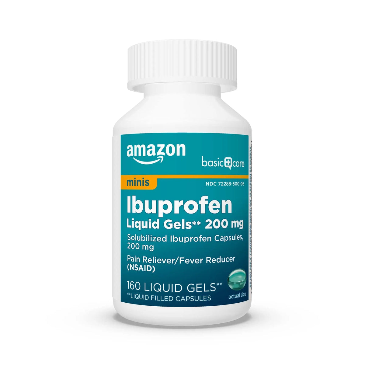Amazon Basic Care Ibuprofen Mini Liquid Gels, 200 mg, Pain Reliever and Fever Reducer for Headache, Backache, Menstrual Pain, Arthritis, 160 Count Amazon Basic CareBuy Supplements Australia