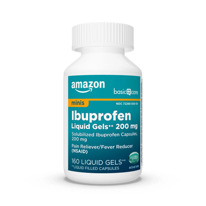 Amazon Basic Care Ibuprofen Mini Liquid Gels, 200 mg, Pain Reliever and Fever Reducer for Headache, Backache, Menstrual Pain, Arthritis, 160 Count Amazon Basic CareBuy Supplements Australia