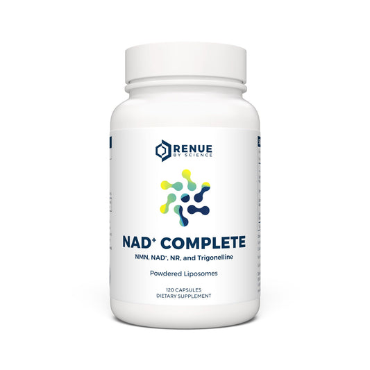 RENUE by SCIENCE NAD+ Complete | 120 Liposomal NAD Supplement Capsules with NMN, NR & Trigonelline - 210mg NMN & 160mg NAD per Serving | Bioavailable Formula for Increased Absorption | Made in the USA Renue By ScienceBuy Supplements Australia