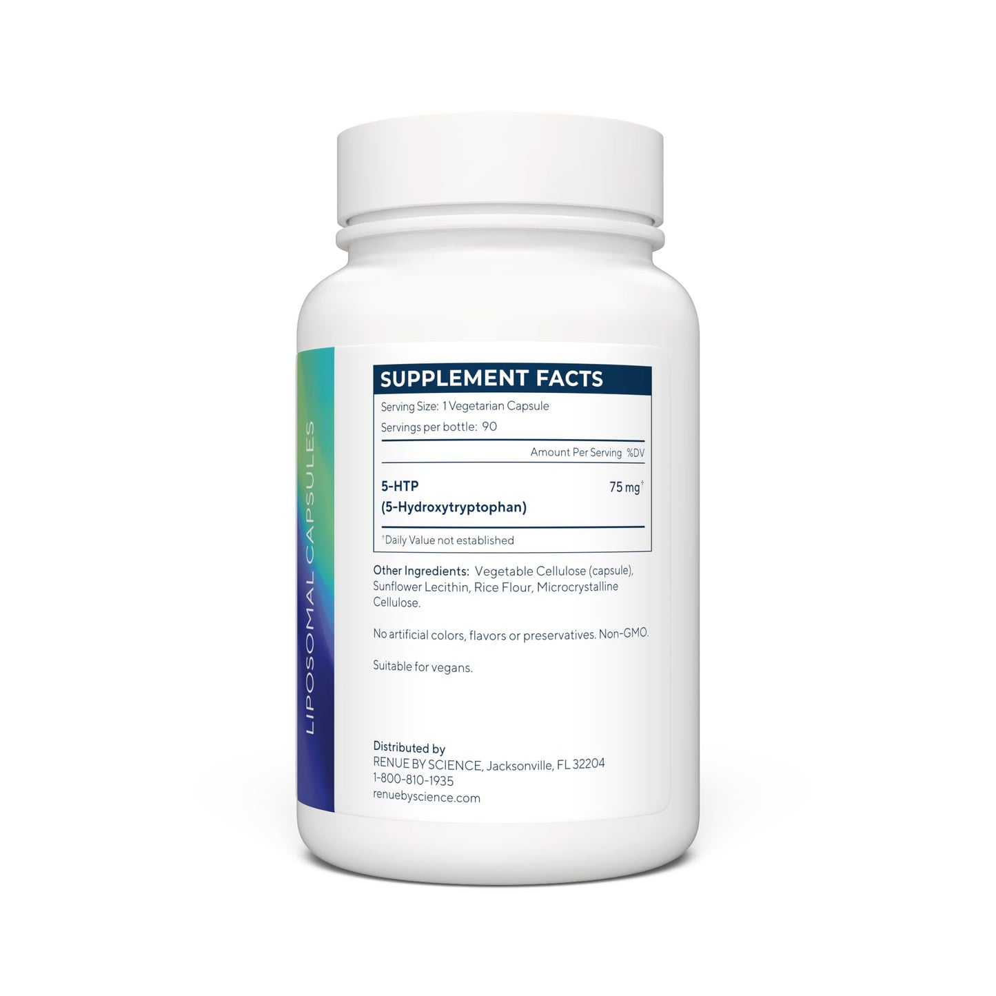 Renue By Science 5HTP | Liposomal 5 HTP Supplement | 90 5-HTP Capsules - 75mg 5-hydroxytryptophan per Serving | Amino Acid Supplement | Non-GMO | Made in The USA & Third-Party Tested Renue By ScienceBuy Supplements Australia