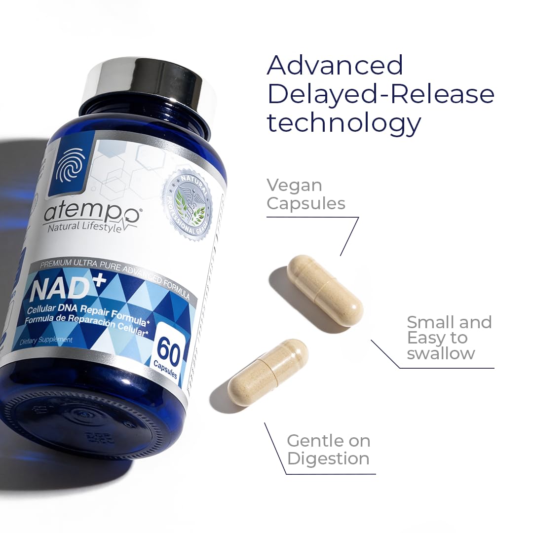 NAD+ Supplement 1000 mg High Absorption – Supports Energy, Cellular Health, Brain Function, and Healthy Aging – Pure NAD Formula with 60 Capsules ATEMPO NATURAL LIFESTYLEBuy Supplements Australia