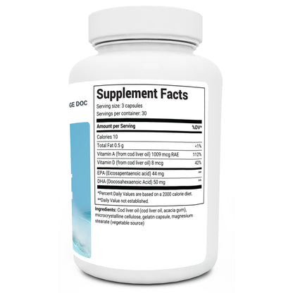 Dr. Berg Cod Liver Oil Capsules - New Formula Without OxBile - Rich in Omega-3 Fatty Dr. Berg NutritionalsBuy Supplements Australia