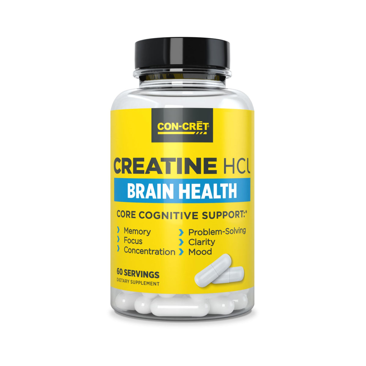 CON-CRET Creatine HCl for Brain Health Capsules – Clinically Tested Support for Memory, Focus, Concentration, Problem-Solving, Clarity, and Mood.* | Made in USA (60 Day Supply) CON-CRETBuy Supplements Australia