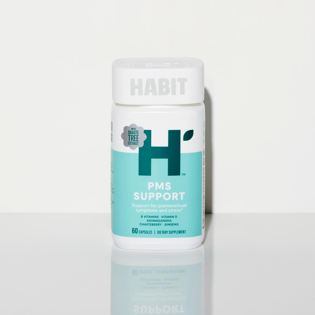 Habit PMS Support Supplement for Women (60 Capsules) - Supports Premenstrual Symptoms & Stress, Hormone Balance, Mood, B Vitamins, Vitamin D, Chasteberry, Ashwagandha, Gluten-Free, Non-GMO (1 Pack) H' HabitBuy Supplements Australia