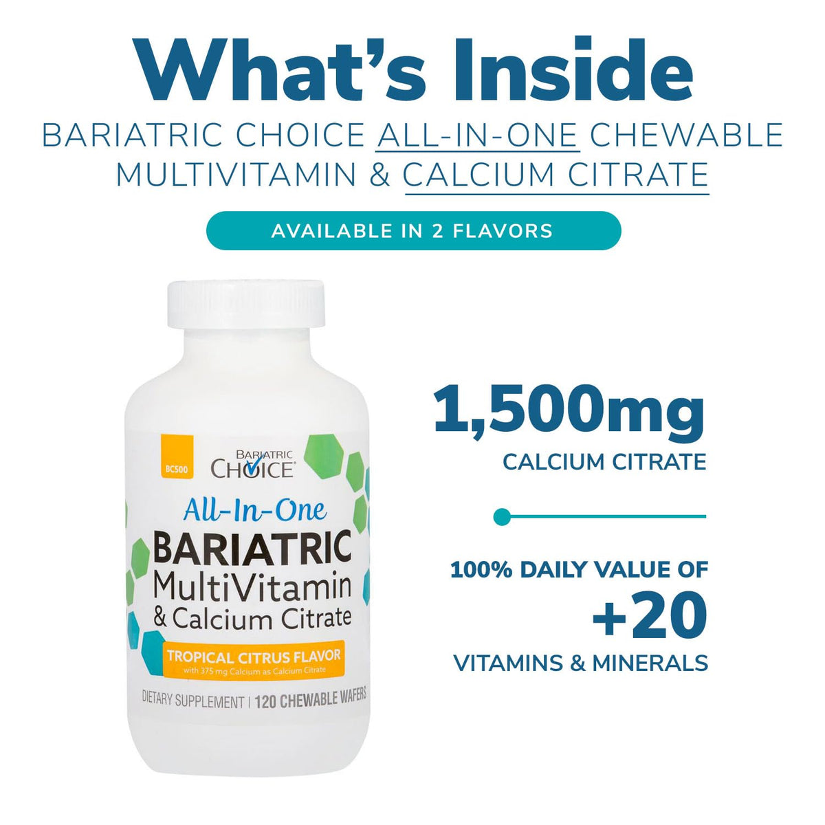 Bariatric Choice All-in-One Chewable Bariatric MultiVitamin with Iron & Calcium Citrate, Very Berry (120ct) Bariatric ChoiceBuy Supplements Australia