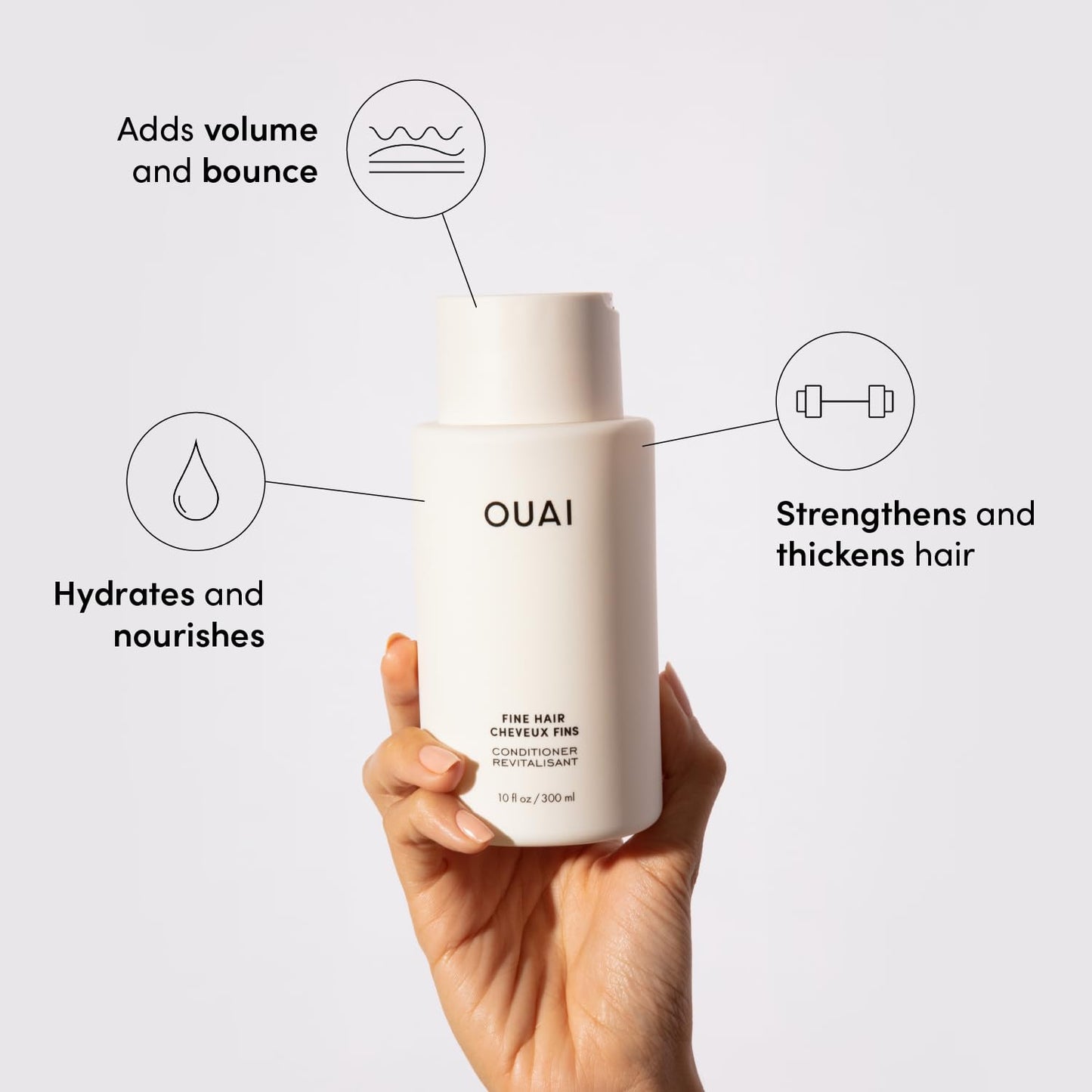OUAI Fine Shampoo and Conditioner Set - Sulfate Free Shampoo and Conditioner for Women & Men - Made with Keratin, Marshmallow Root, Shea Butter & Avocado Oil - Free of Parabens & Phthalates (10 Fl Oz) OUAIBuy Supplements Australia