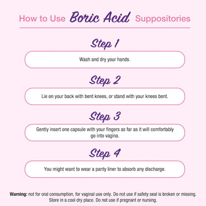 Puregen Labs Boric Acid 600 mg Vaginal Suppositories - 100% Pure | All Natural Without Dyes or Fillers P Puregen LabsBuy Supplements Australia