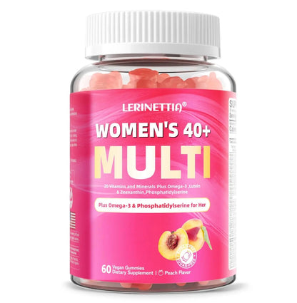 Lerinettia Multivitamin for Women Gummies for 40+ with Omega-3, Niacinamide, B-Complex, Lutein, Iron, Choline, Phosphatidylserine, Vitamin D3 Lerinettia