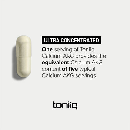 Toniiq 1500mg Ultra High Purity Ca AKG Supplement - 99%+ Highly Purified and Bioavailable Calcium Alpha-Ketoglutarate - Calcium AKG Longevity Supplement - 120 Ca-AKG Vegetarian Capsules Toniiq buy supplements Au