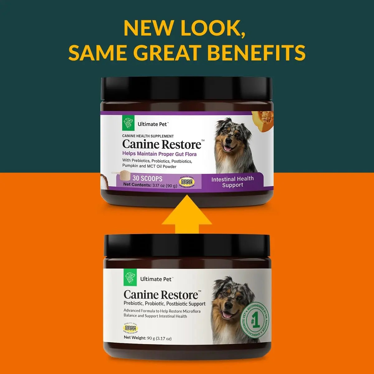 Ultimate Pet Nutrition Canine Restore, Gut Health Supplement with Prebiotics, Probiotics, & Postbiotics for Digestive Health & Immunity Support, Vet Formulated Powder Food Topper ULTIMATE PET NUTRITIONBuy Supplements Australia