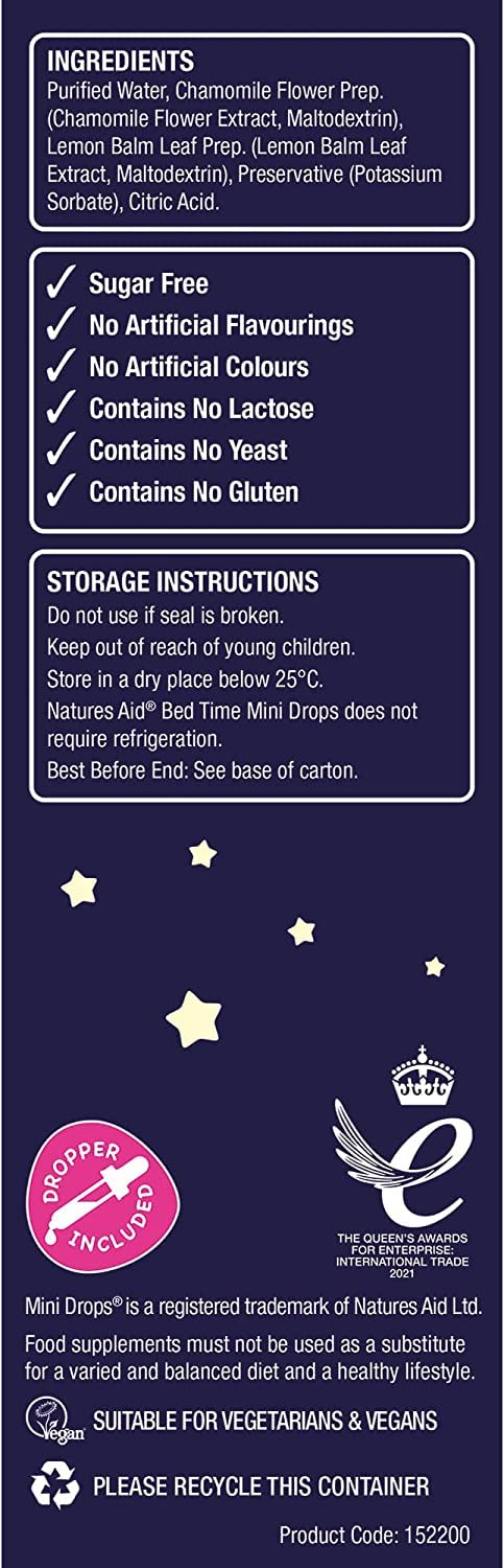Natures Aid Bed Time Mini Drops for Children 3 Months - 5 Years, 50ml natures aidBuy Supplements Australia