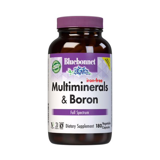 Bluebonnet Multi Minerals Supplement Plus Boron Chelated Magnesium Potassium Copper Selenium Manganese Chromium & Zinc Complex for Women & Men - No Iron, Non-GMO, Gluten-Free - 180 Vegetable Capsules BlueBonnetBuy Supplements Australia