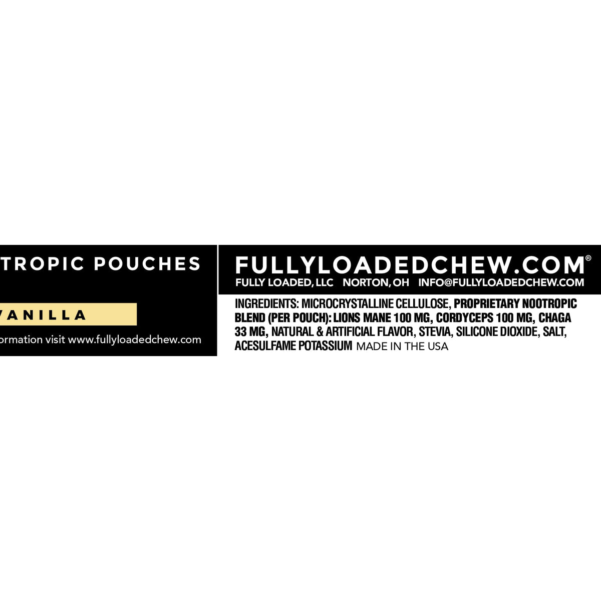 Fully Loaded Alpha Mushroom Pouches - Adaptogen Nootropic Pouches (5-Pack, Vanilla) - Lion's Mane, Cordyceps, & Chaga - 5 cans, 15 Pouches per can - Functional Mushrooms - Made in the USA Fully Loaded BullseyeBuy Supplements Australia