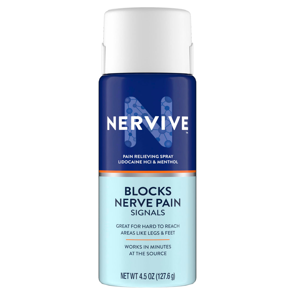 Nervive Pain Relieving Spray, Lidocaine Spray, Nervive Pain Relief, Lidocaine Topical, Foot Pain, Leg Pain, Hand Pain, Max Strength Formula, for Hard to Reach Areas, 4.5oz NerviveBuy Supplements Australia
