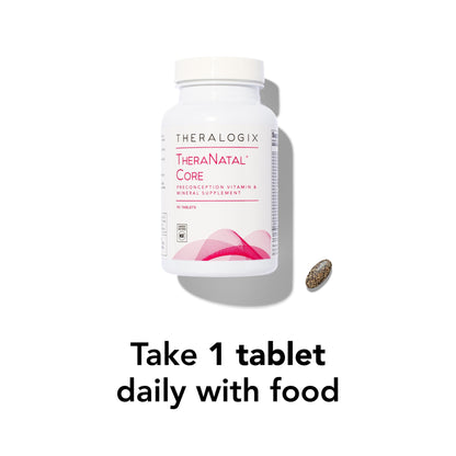 Theralogix TheraNatal Core Preconception Vitamin Supplement - 90-Day Supply - Prenatal Vitamins & Fertility Supplement for Women with Folate, Vitamin D3