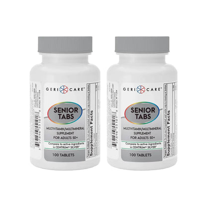GeriCare Senior Tab 50+ Multivitamin and Minerals Tablets - Immune Support - Age-Defying Nutrition, 100 Count (Pack of 2) GeriCare