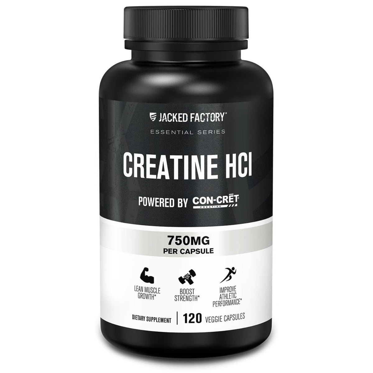 Jacked Factory Creatine HCl Capsules - CON CRET Creatine Pills 750mg - Lean Muscle Growth & Recovery, Boost Strength & Endurance, No Bloating or Cramps - 120 Capsules Jacked FactoryBuy Supplements Australia
