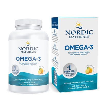 Nordic Naturals Omega-3, Lemon Flavor - 180 Soft Gels - 690 mg Omega-3 - Fish Oil - EPA & DHA - Immune Support, Brain & Heart Health, Optimal Wellness - Non-GMO - 90 Servings Nordic Naturals buy supplements Au