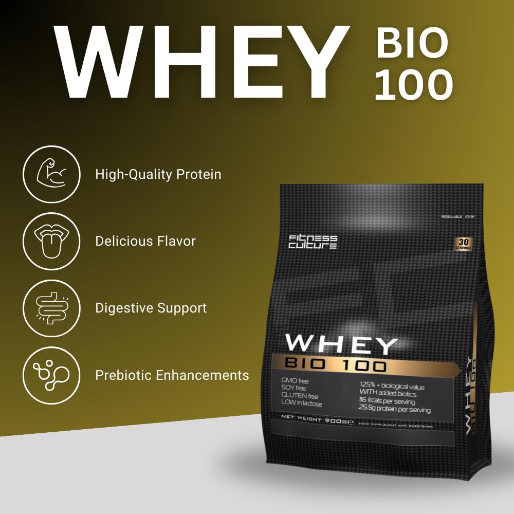 Fitness Culture Whey Bio 100 Whey Protein Powder with Pre and Pro Biotics Raspberry Flavour My StoreBuy Supplements Australia