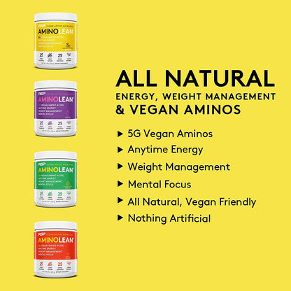 RSP NUTRITION Vegan AminoLean Pre Workout Energy (Pineapple Coconut 25 Servings) with AminoLean Recovery Post Workout Boost (Tropical Island Punch 30 Servings)