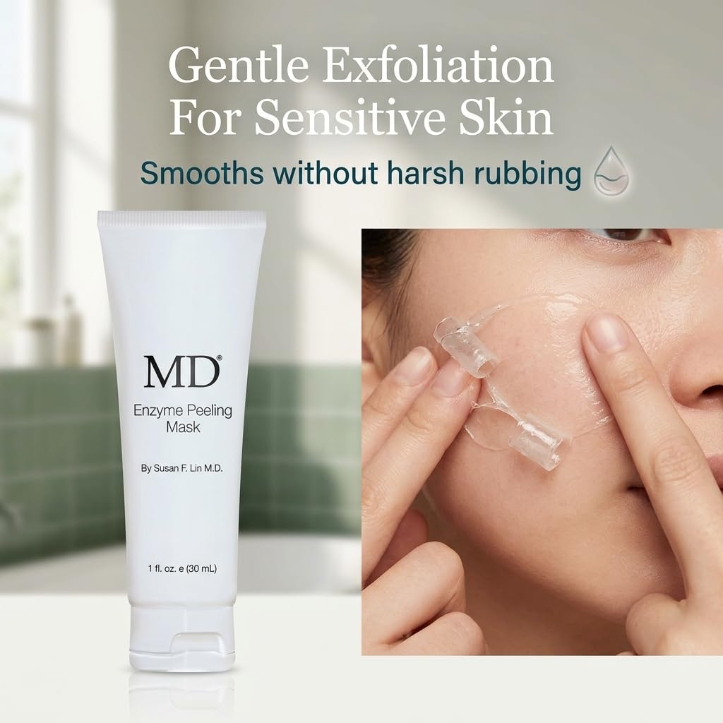 MD Enzyme Peeling Mask for Sensitive Skin - Gentle Exfoliating Gel with Papaya & Pineapple Enzymes - Professional Brightening Peel-Off Mask for Clear Pores and Smooth Texture - 30mL MD buy supplements Au