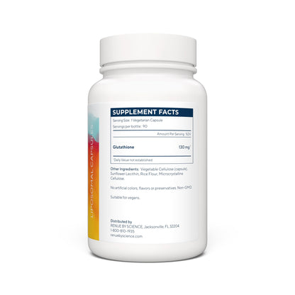 Renue By Science Glutathione | High Strength Supplement | 90 Liposomal Capsules - 130mg Glutathione per Serving | | Non-GMO | Made in The USA & Third-Party Tested Renue By ScienceBuy Supplements Australia