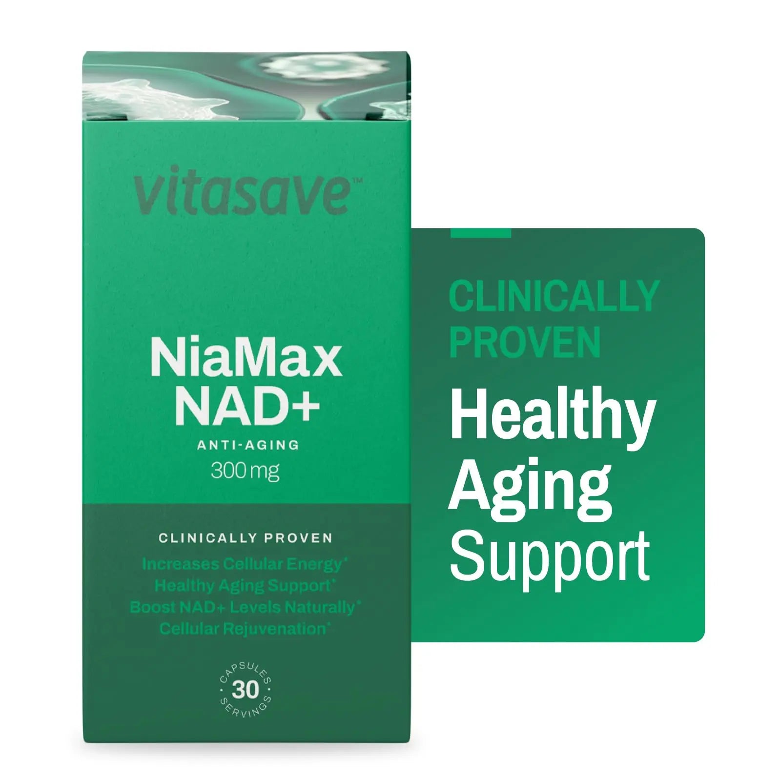 Vitasave NiaMax NAD+ Supplement – 300mg Niacinamide Riboside per Capsule – High-Potency NAD+ Precursor for Energy, Healthy Aging & Metabolic Function – Vegan, Non-GMO, Gluten-Free (30 Capsules) VitasaveBuy Supplements Australia