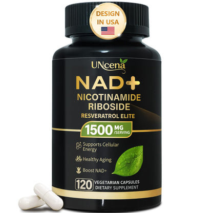 UNcena NAD Supplement 1500mg - Liposomal NAD+ Nicotinamide Riboside with Resveratrol, NAD Plus Boosting - Support Cellular Health, Stamina & Healthy Aging for Women & Men- 120 Capsules UNcenaBuy Supplements Australia