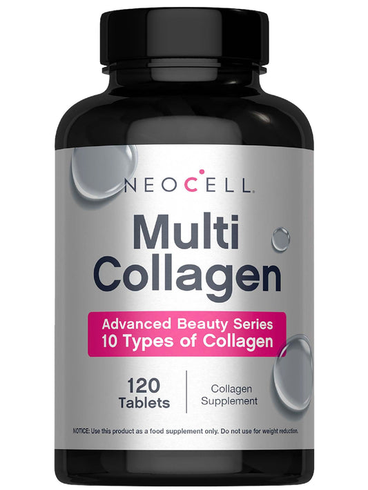 NeoCell Super Multi Collagen Peptides | 120 Tablets | 10 Types of Collagen | Skin, Hair and Nails | Beauty Supplement | For Men and Women