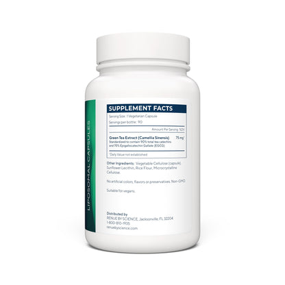 Renue By Science Green Tea Extract | High Strength Liposomal Supplement | 90 Capsules - 75mg Green Tea per Serving | Non-GMO | Made in The USA & Third-Party Tested Renue By ScienceBuy Supplements Australia