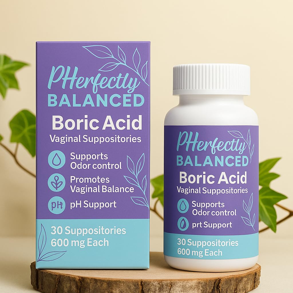 Pherfectly Balanced Boric Acid Vaginal Suppositories, 600mg, pH Support for Feminine Balance, Odor Control, 30 Count Pherfectly BalancedBuy Supplements Australia
