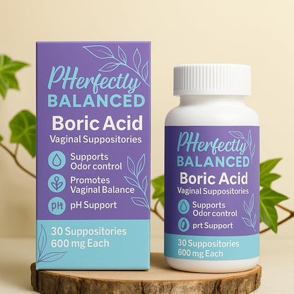 Pherfectly Balanced Boric Acid Vaginal Suppositories, 600mg, pH Support for Feminine Balance, Odor Control, 30 Count Pherfectly BalancedBuy Supplements Australia