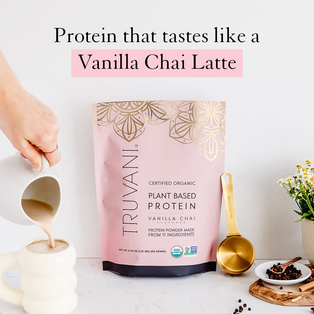Truvani Organic Vegan Protein Powder Vanilla Chai - 20g of Plant Based Protein, Organic TruvaniBuy Supplements Australia