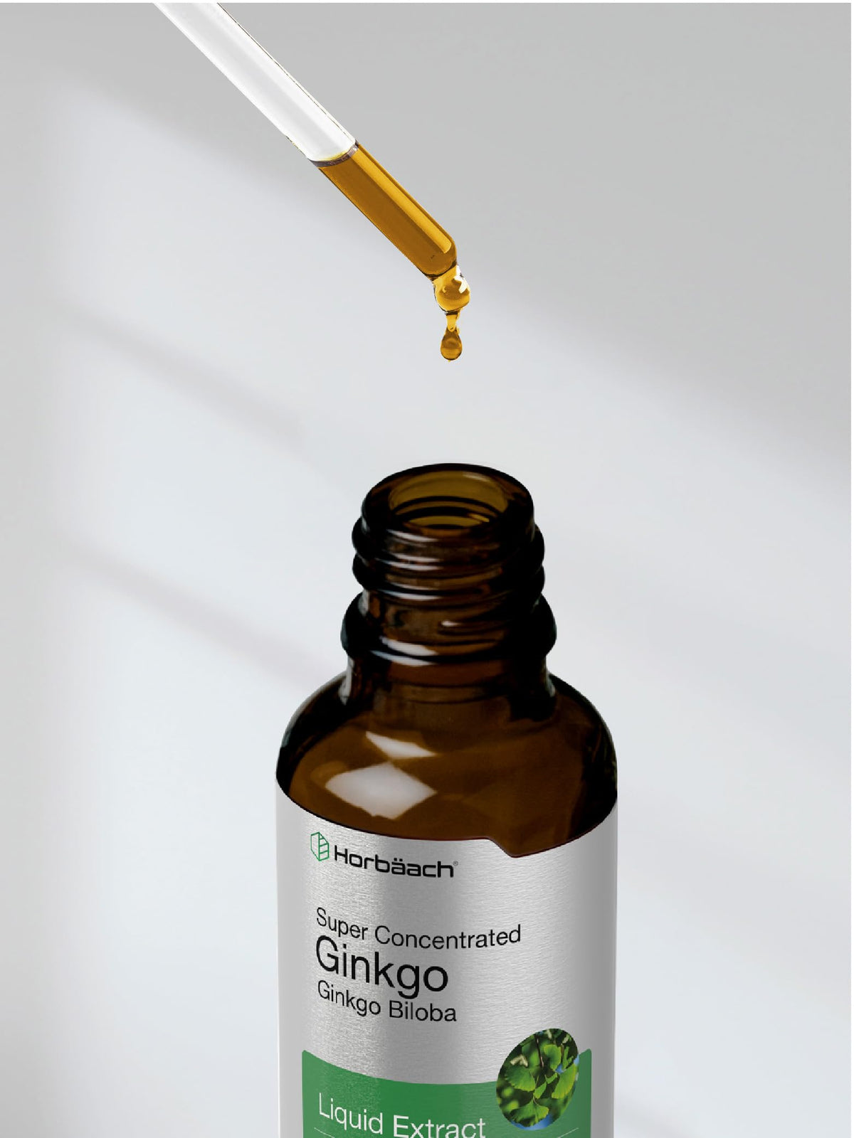Ginkgo Biloba Extract Liquid 2 fl oz | Alcohol-Free Herb Supplement | Vegetarian HorbäachBuy Supplements Australia
