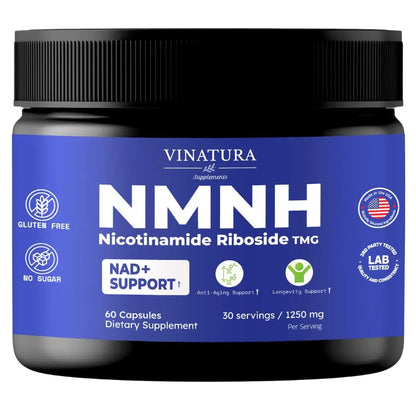 VINATURA NMNH (NMN Supplement Alternative) Nicotinamide Riboside & TMG - NAD Supplement for Anti-Aging - 60 Capsules VINATURABuy Supplements Australia