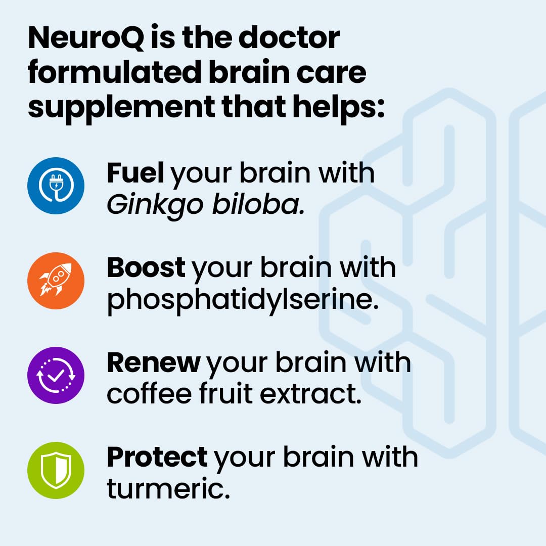 NeuroQ Memory & Focus - Boosts Cognitive Performance & Healthy Brain Function - Neuroprotective Formula by Dr. Dale Bredesen - Gotu Kola Ginkgo Phosphatidylserine Coffee Fruit & Propolis - 60 Capsules LifeSeasonsBuy Supplements Australia