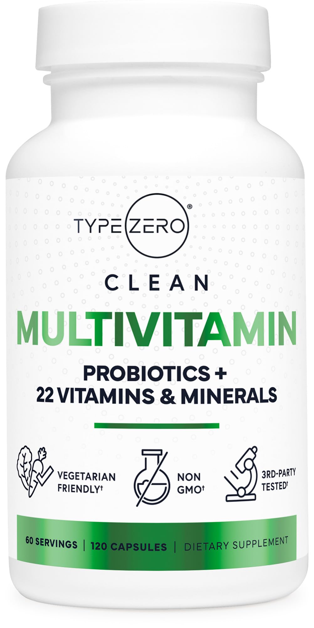 Type Zero Multivitamin Capsules (120 Capsules) (1300 mg) - with Probiotics + 22 Vitamins and Minerals, GMO-Free Type ZeroBuy Supplements Australia