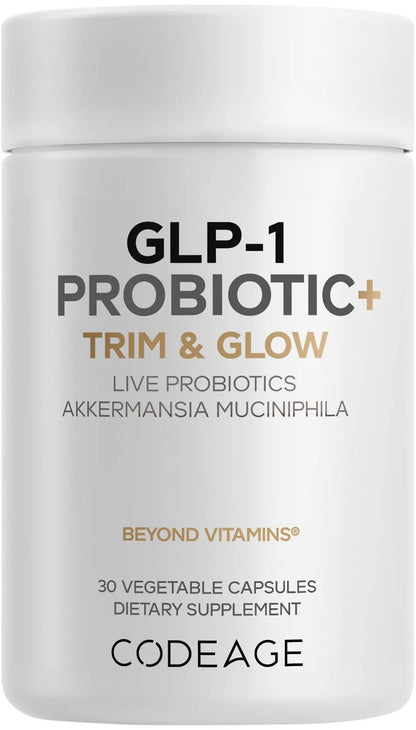 Codeage GLP-1 Probiotic+ - Live Probiotics Akkermansia, Clostridium, Bifidobacterium, Chicory Inulin Probiotic, Prebiotics & Postbiotics Supplement - 500 Million AFU - 30 Capsules CodeageBuy Supplements Australia