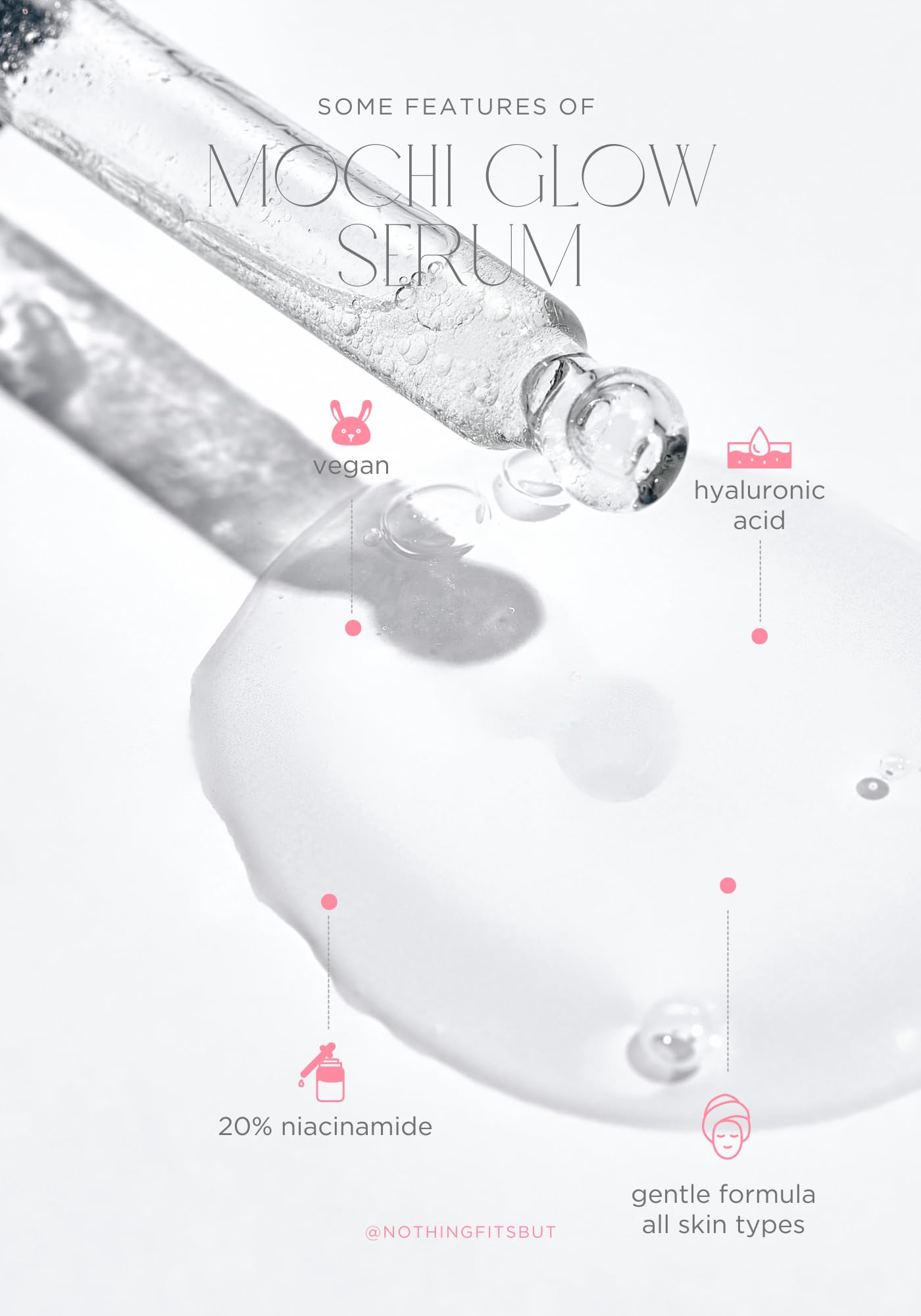 Mochi Glow 20% Niacinamide Serum for Face, High Potency Pore Tightening Skin Serum with Hyaluronic Acid & Glutathione, Anti-Aging Serum for Dark Spots & Fine Lines, Korean Skincare, 50ml/1.7fl.oz. NOTHING FITS BUT buy supplements Au