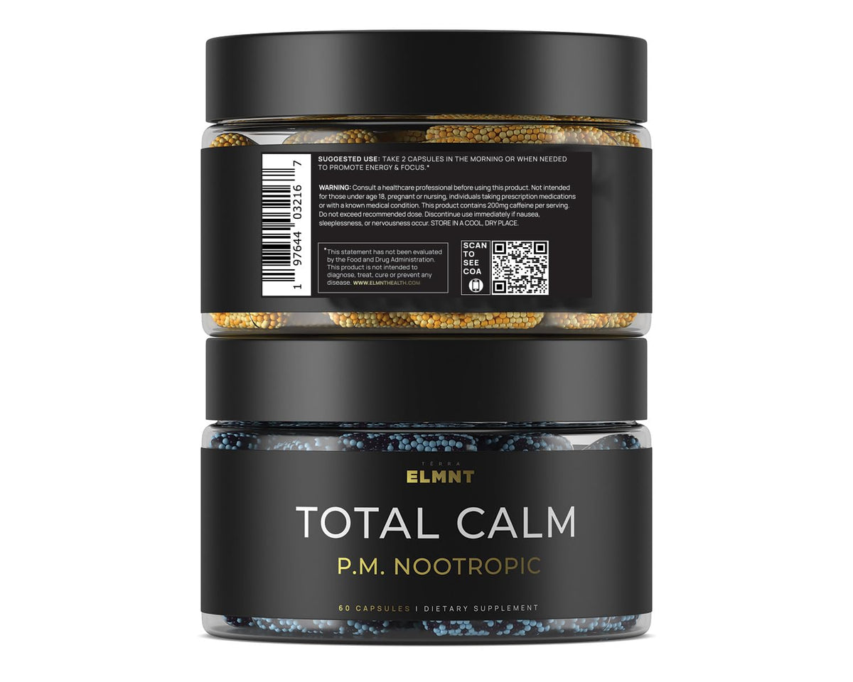 AMPM Nootropic Total Focus + Calm 9X Strength w. Caffeine, L-Theanine, Alpha GPC, L-Tyrosine, Ashwagandha - X-Release Energy Pills Nootropics Brain Support Supplements for Memory and Focus Supplement TERRA ELMNTBuy Supplements Australia